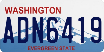 WA license plate ADN6419
