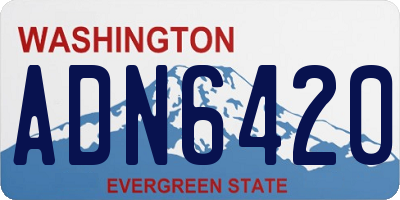 WA license plate ADN6420