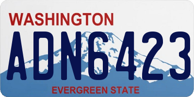 WA license plate ADN6423