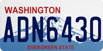 WA license plate ADN6430