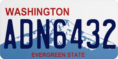 WA license plate ADN6432