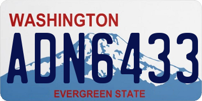 WA license plate ADN6433