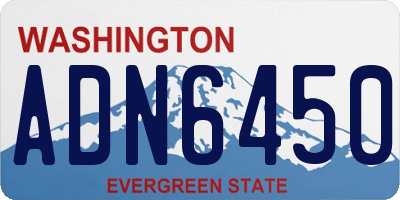 WA license plate ADN6450