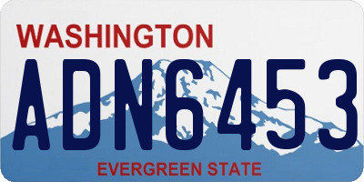 WA license plate ADN6453