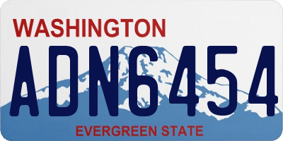 WA license plate ADN6454