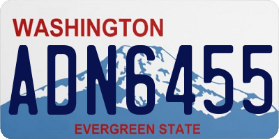 WA license plate ADN6455