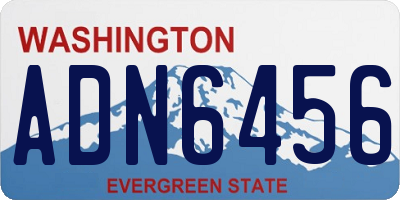 WA license plate ADN6456