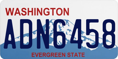 WA license plate ADN6458