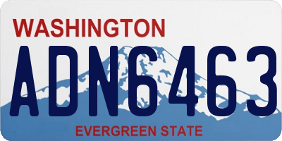 WA license plate ADN6463