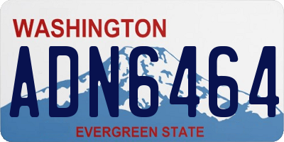 WA license plate ADN6464