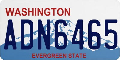 WA license plate ADN6465