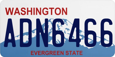 WA license plate ADN6466