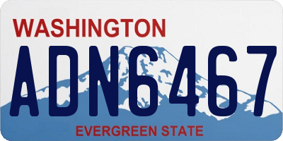 WA license plate ADN6467