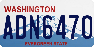 WA license plate ADN6470