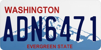 WA license plate ADN6471