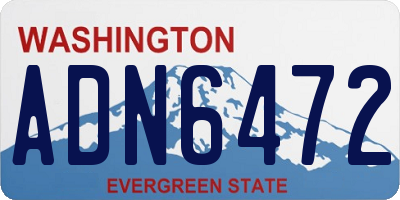WA license plate ADN6472