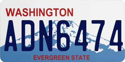WA license plate ADN6474
