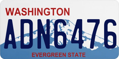 WA license plate ADN6476