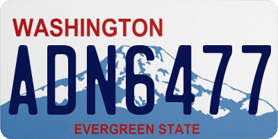 WA license plate ADN6477