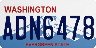 WA license plate ADN6478