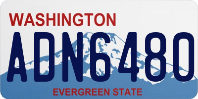 WA license plate ADN6480