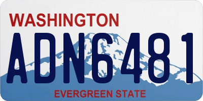WA license plate ADN6481