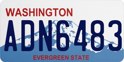 WA license plate ADN6483