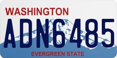 WA license plate ADN6485