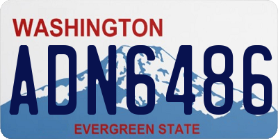 WA license plate ADN6486