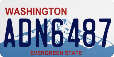 WA license plate ADN6487