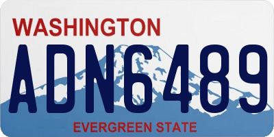 WA license plate ADN6489