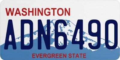 WA license plate ADN6490