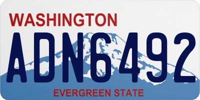 WA license plate ADN6492