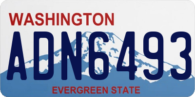 WA license plate ADN6493