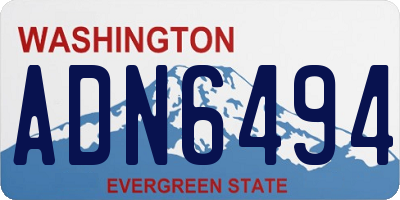 WA license plate ADN6494