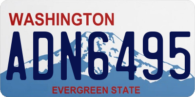 WA license plate ADN6495