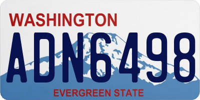WA license plate ADN6498