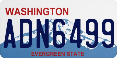 WA license plate ADN6499