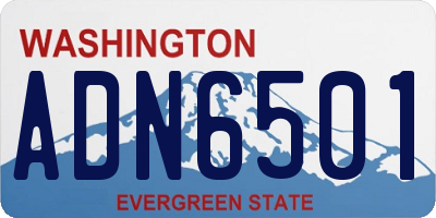 WA license plate ADN6501