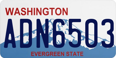 WA license plate ADN6503