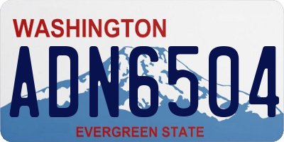 WA license plate ADN6504