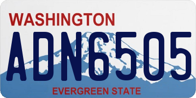 WA license plate ADN6505