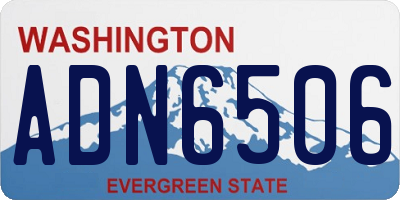 WA license plate ADN6506