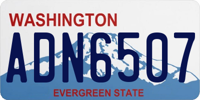 WA license plate ADN6507