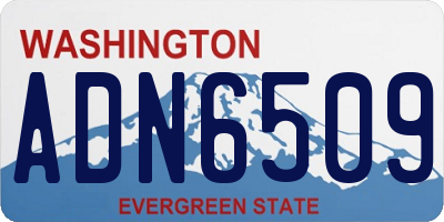 WA license plate ADN6509