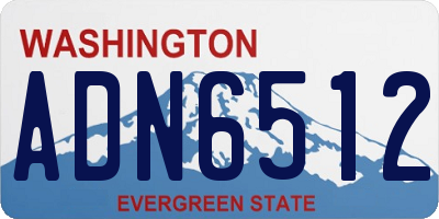 WA license plate ADN6512
