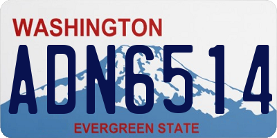 WA license plate ADN6514