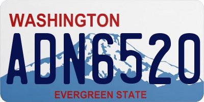 WA license plate ADN6520