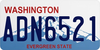 WA license plate ADN6521