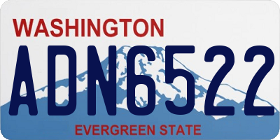 WA license plate ADN6522